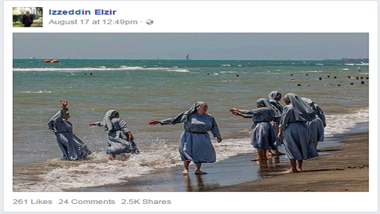 إمام فلورنسا ينشر صور لراهبات بالبحر رداً على حظر ”البوركيني”