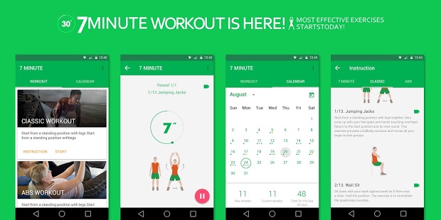 تمرينات رياضية مكثفة مع تطبيق 7 minute workout